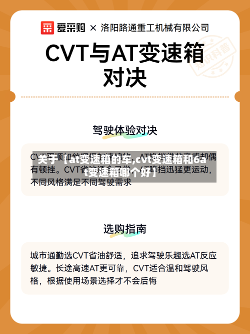 关于【at变速箱的车,cvt变速箱和6at变速箱哪个好】