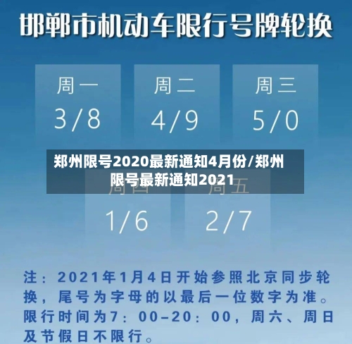 郑州限号2020最新通知4月份/郑州限号最新通知2021