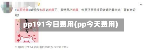 pp191今日费用(pp今天费用)
