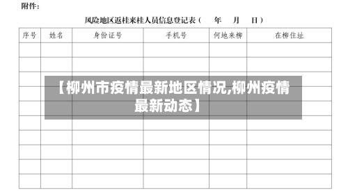 【柳州市疫情最新地区情况,柳州疫情最新动态】