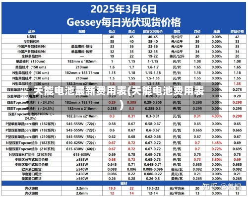 天能电池最新费用表(天能电池费用表)-第2张图片