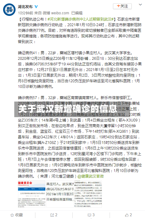 关于武汉新增确诊的信息
