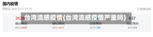 台湾流感疫情(台湾流感疫情严重吗)-第2张图片