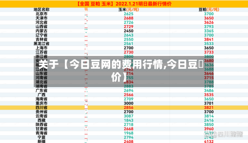 关于【今日豆网的费用行情,今日豆粨价】-第2张图片