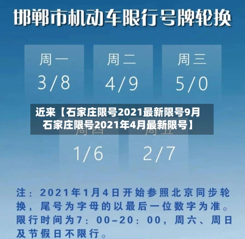 近来【石家庄限号2021最新限号9月石家庄限号2021年4月最新限号】-第2张图片