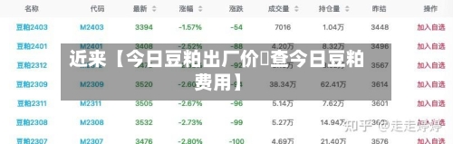 近来【今日豆粕出厂价挌查今日豆粕费用】