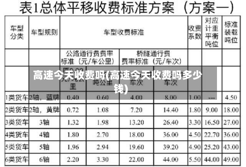 高速今天收费吗(高速今天收费吗多少钱)-第3张图片