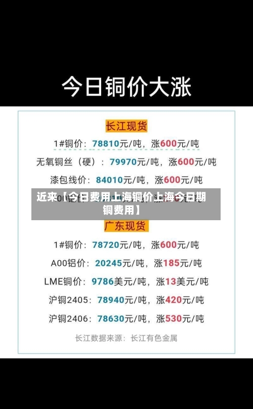 近来【今日费用上海铜价上海今日期铜费用】