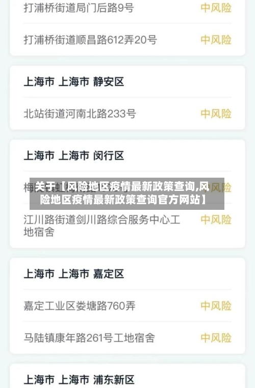 关于【风险地区疫情最新政策查询,风险地区疫情最新政策查询官方网站】