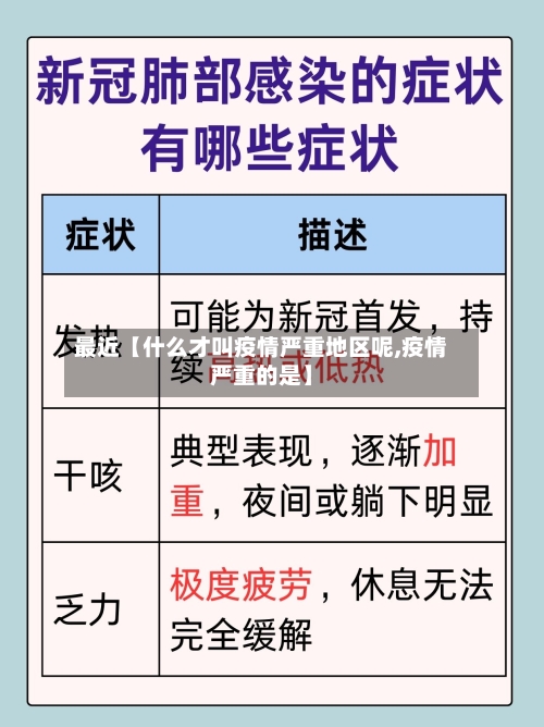 最近【什么才叫疫情严重地区呢,疫情严重的是】