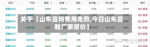 关于【山东豆粕费用走势,今日山东豆粕厂家报价】-第2张图片