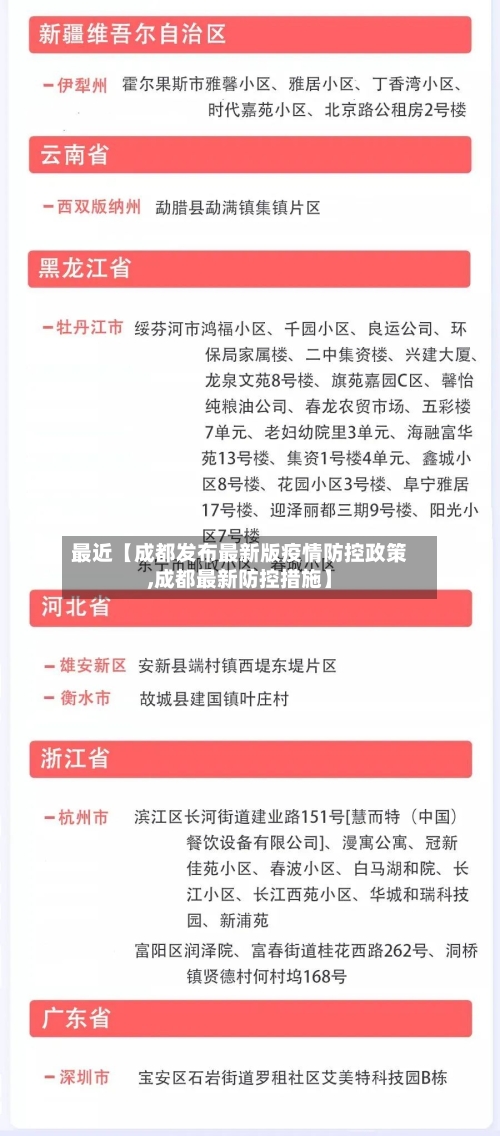 最近【成都发布最新版疫情防控政策,成都最新防控措施】
