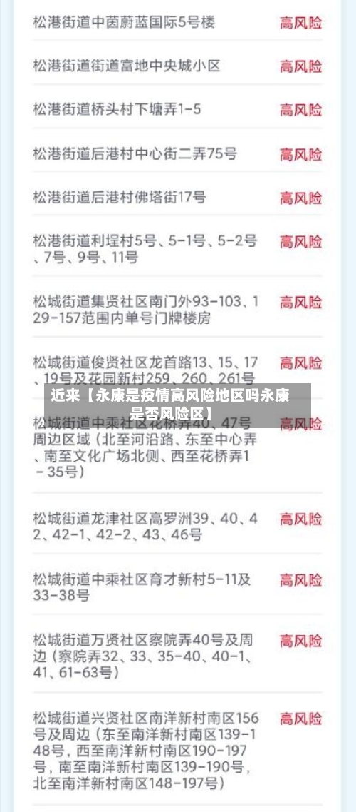 近来【永康是疫情高风险地区吗永康是否风险区】-第2张图片