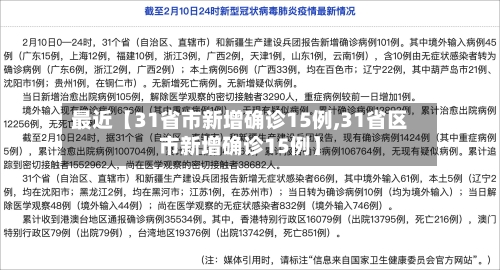 最近【31省市新增确诊15例,31省区市新增确诊15例】-第2张图片