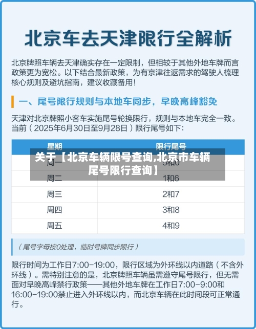 关于【北京车辆限号查询,北京市车辆尾号限行查询】