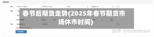 春节后期货走势(2025年春节期货市场休市时间)