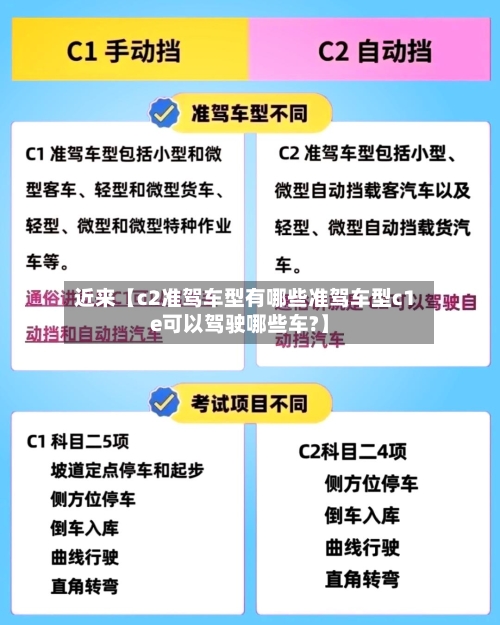 近来【c2准驾车型有哪些准驾车型c1e可以驾驶哪些车?】