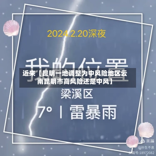 近来【昆明一地调整为中风险地区云南昆明市高风险还是中风】