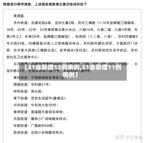 【31省新增12例病例,31省新增11例病例】