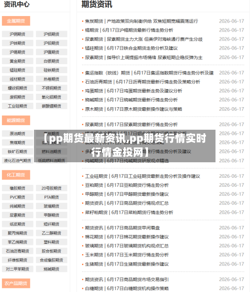 【pp期货最新资讯,pp期货行情实时行情金投网】-第2张图片