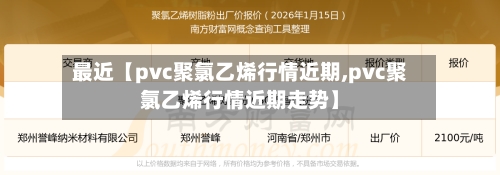 最近【pvc聚氯乙烯行情近期,pvc聚氯乙烯行情近期走势】-第3张图片