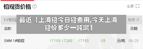 最近【上海铅今日铅费用,今天上海铅价多少一吨啊】-第3张图片