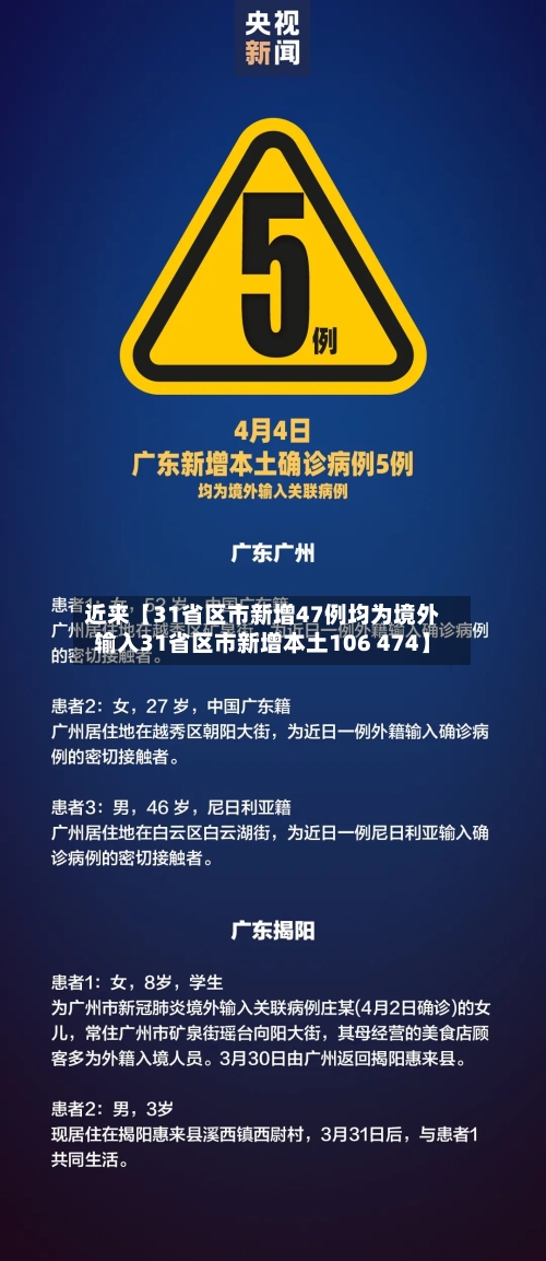 近来【31省区市新增47例均为境外输入31省区市新增本土106 474】-第2张图片