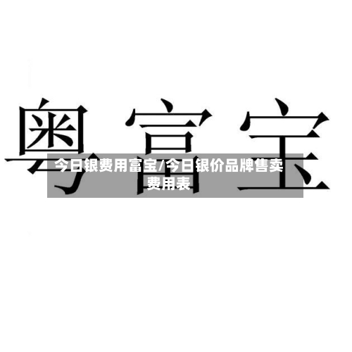 今日银费用富宝/今日银价品牌售卖费用表