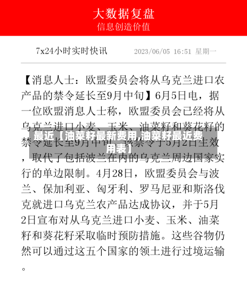最近【油菜籽最新费用,油菜籽最近费用表】-第2张图片