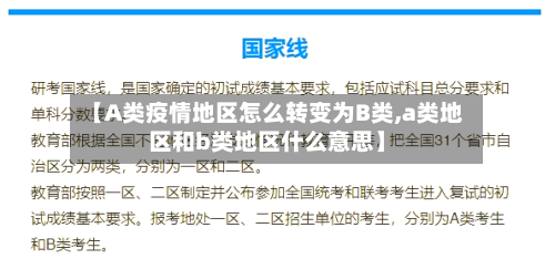 【A类疫情地区怎么转变为B类,a类地区和b类地区什么意思】-第3张图片