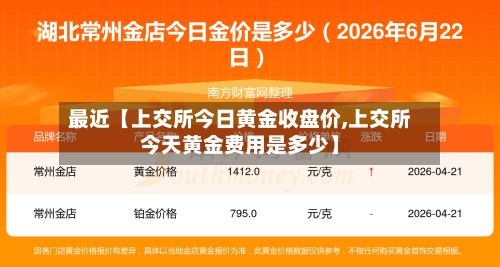 最近【上交所今日黄金收盘价,上交所今天黄金费用是多少】