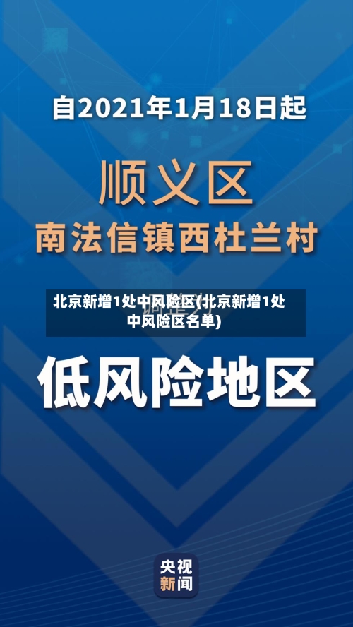 北京新增1处中风险区(北京新增1处中风险区名单)