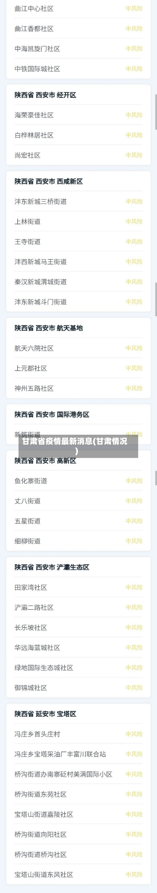 甘肃省疫情最新消息(甘肃情况)