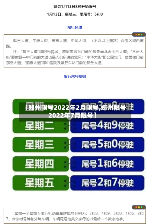 【郑州限号2022年2月限号,郑州限号2022年7月限号】-第2张图片