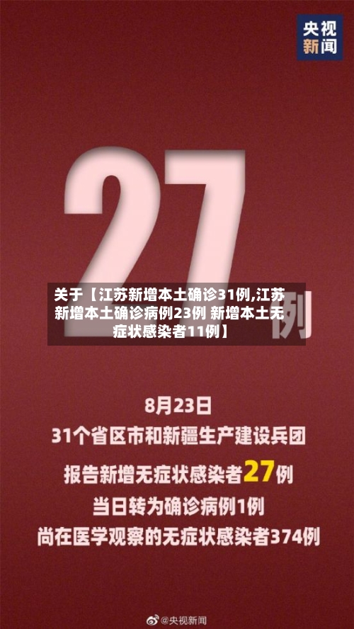 关于【江苏新增本土确诊31例,江苏新增本土确诊病例23例 新增本土无症状感染者11例】