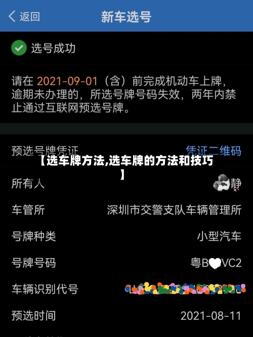 【选车牌方法,选车牌的方法和技巧】
