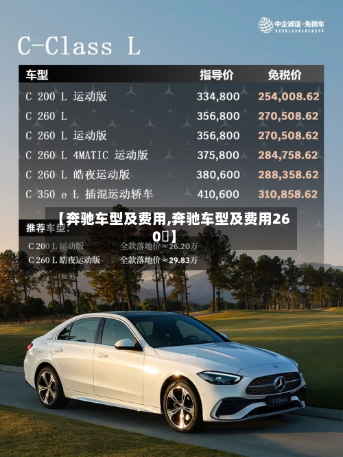 【奔驰车型及费用,奔驰车型及费用260乚】