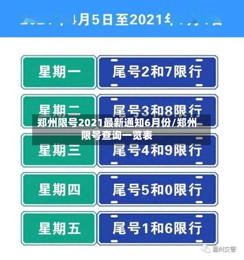 郑州限号2021最新通知6月份/郑州限号查询一览表