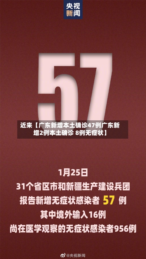 近来【广东新增本土确诊47例广东新增2例本土确诊 8例无症状】