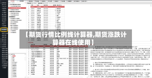 【期货行情比例线计算器,期货涨跌计算器在线使用】