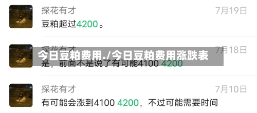 今日豆粕费用./今日豆粕费用涨跌表