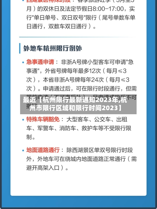 最近【杭州限行最新通知2023年,杭州市限行区域和限行时间2023】