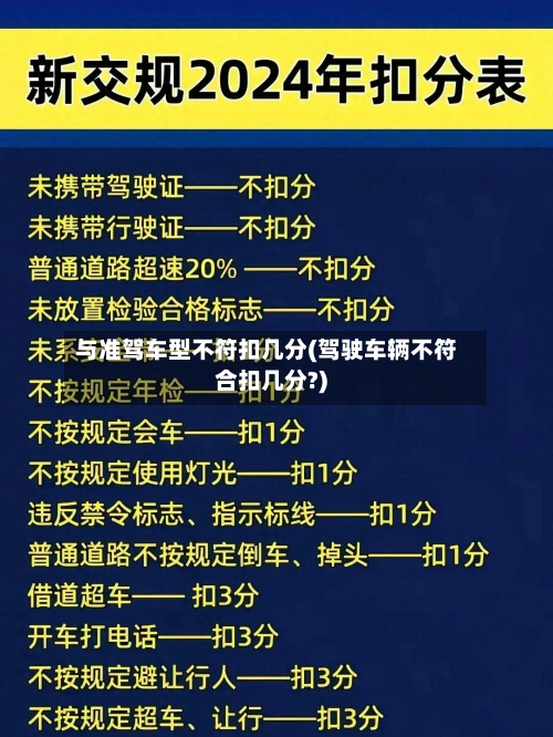 与准驾车型不符扣几分(驾驶车辆不符合扣几分?)-第3张图片