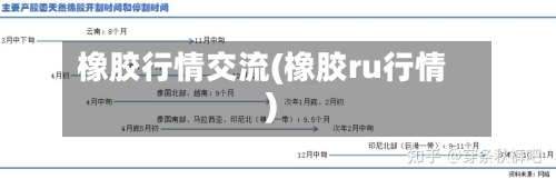 橡胶行情交流(橡胶ru行情)