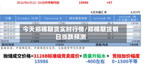 今天郑棉期货实时行情/郑棉期货明日涨跌预测-第2张图片