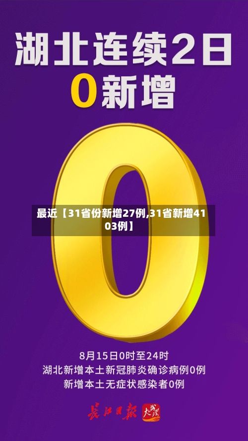 最近【31省份新增27例,31省新增4103例】
