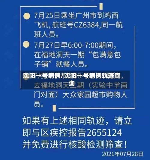 沈阳一号病例/沈阳一号病例轨迹查询-第3张图片