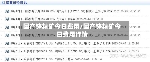 国产锌精矿今日费用/国产锌精矿今日费用行情