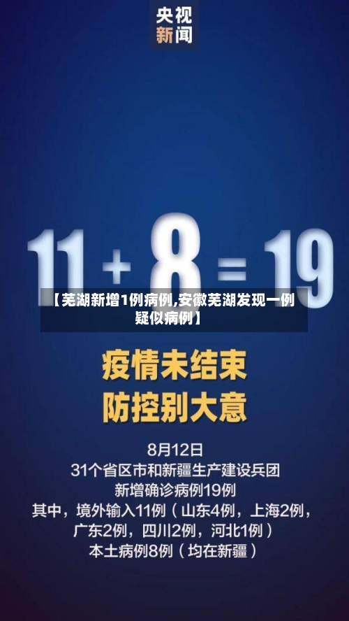 【芜湖新增1例病例,安徽芜湖发现一例疑似病例】