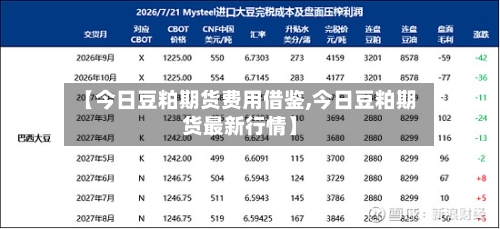 【今日豆粕期货费用借鉴,今日豆粕期货最新行情】